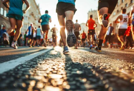 Marathon Runners competing in a marathon